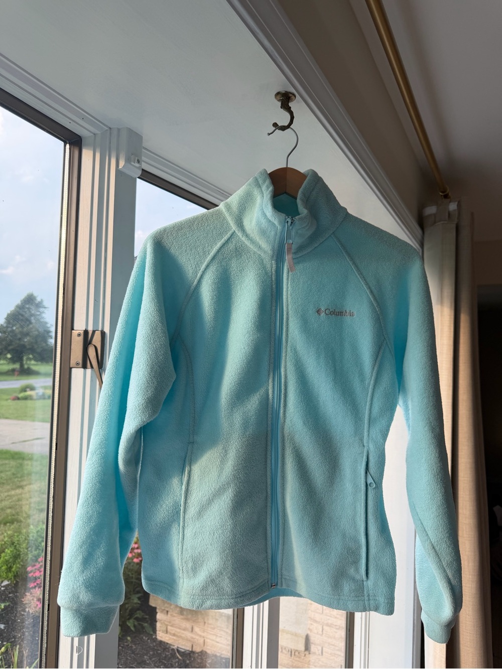 Columbia Light Aqua Full-Zip Fleece Jacket - Kids or Women’s Small